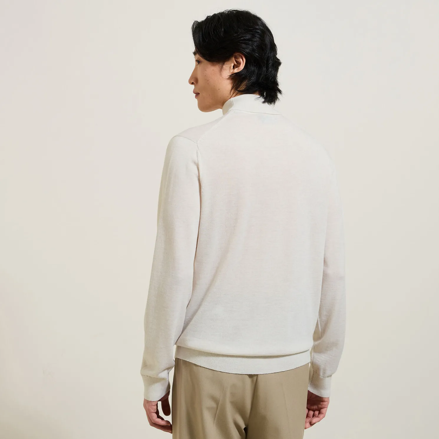 Trui met rolkraag in merinoswol