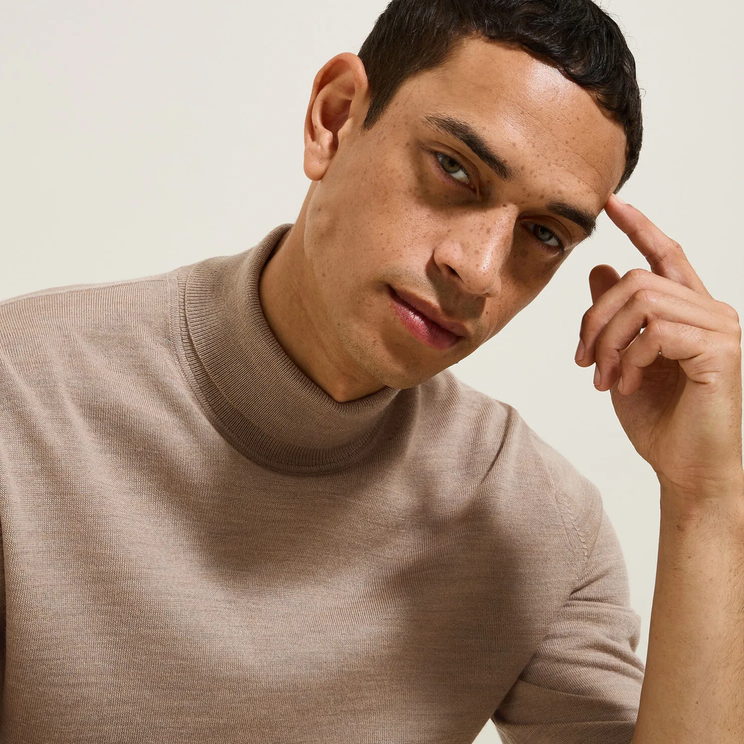 Trui met rolkraag in merinoswol