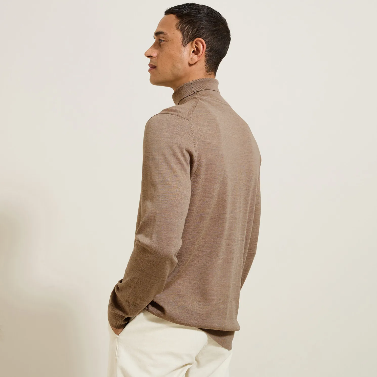 Trui met rolkraag in merinoswol