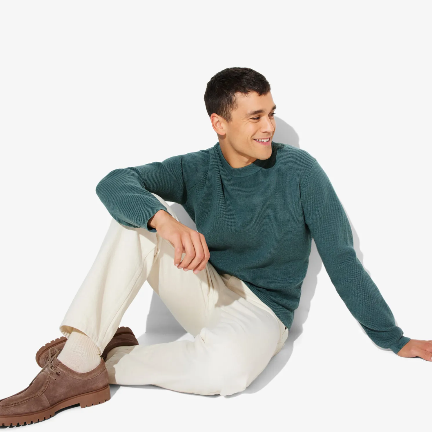 Trui met ronde hals in stekenpatroon