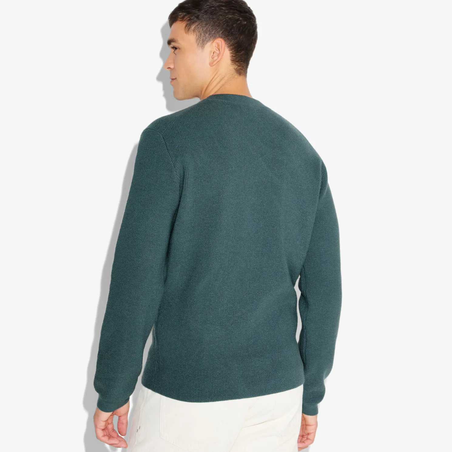 Trui met ronde hals in stekenpatroon