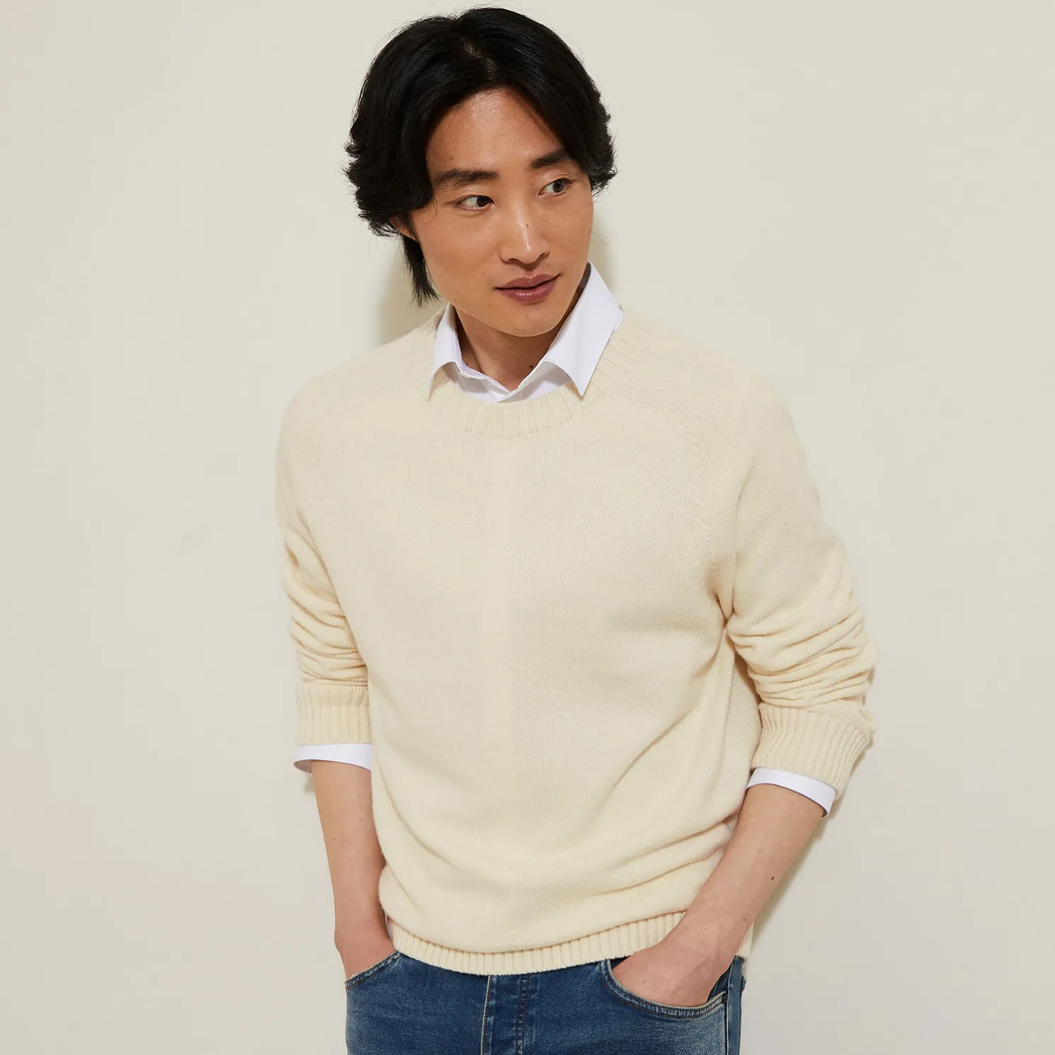 Trui met ronde hals zonder naden