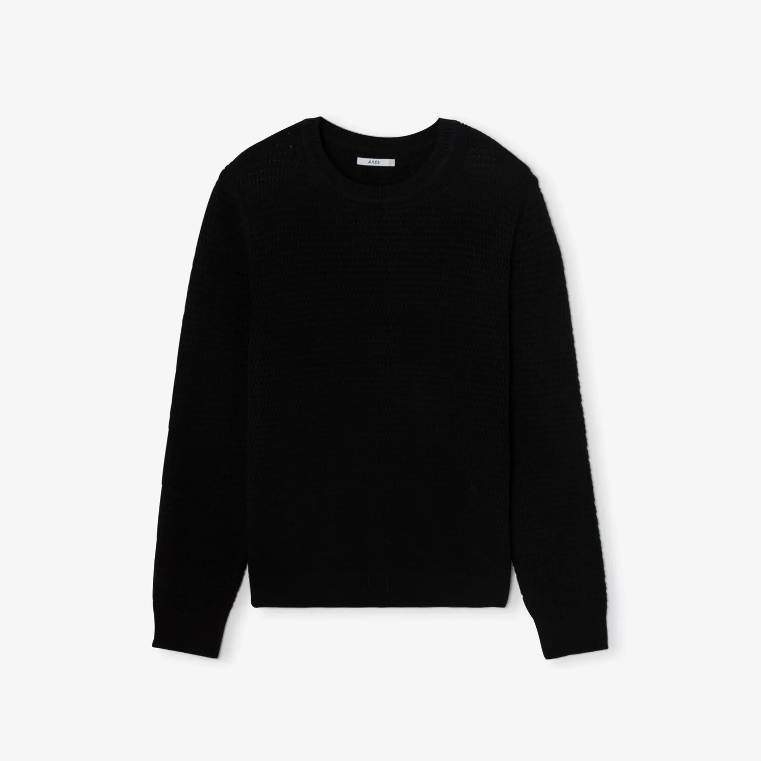 Trui met ronde hals en reliëfsteken