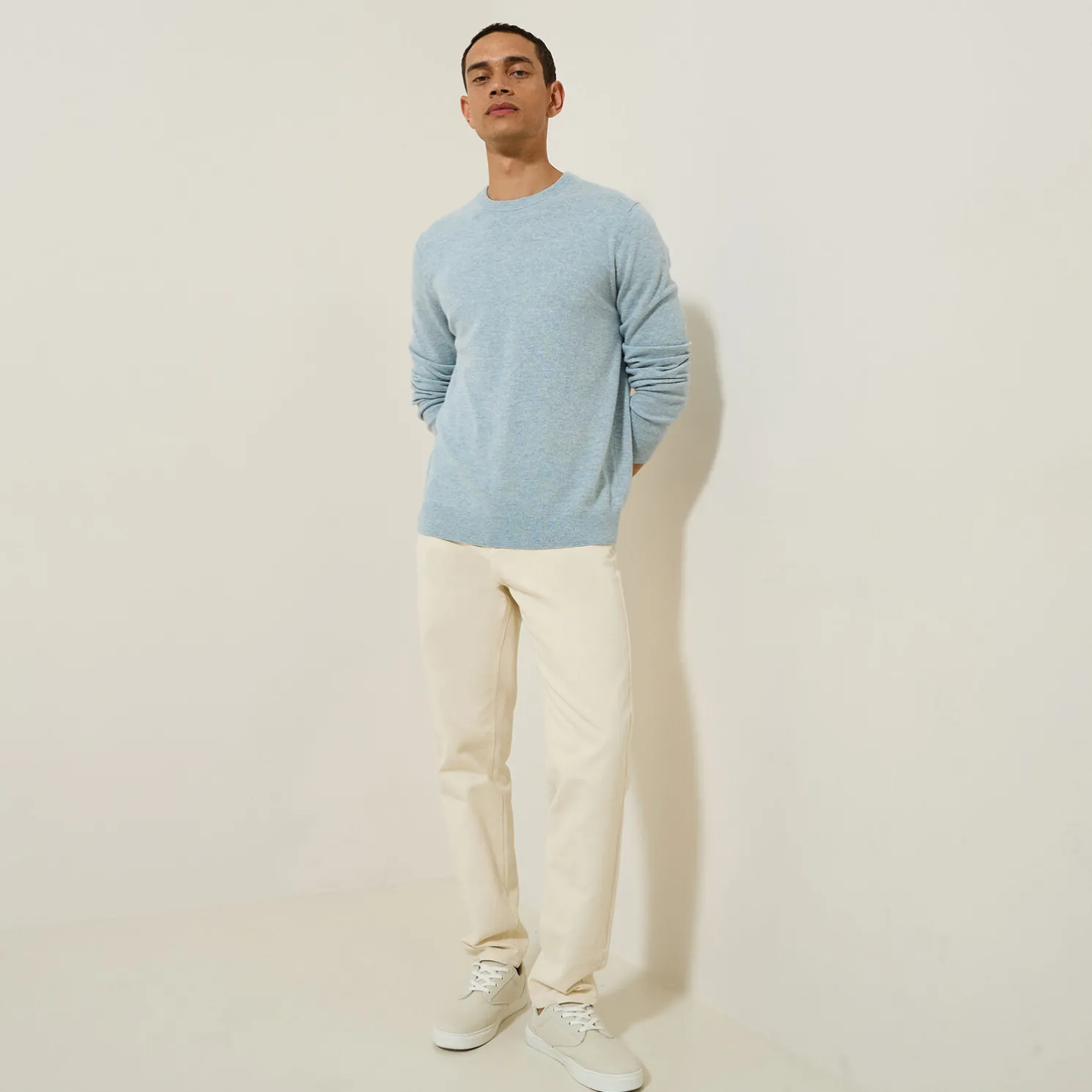 Trui met ronde hals van merinos/kasjmiermix