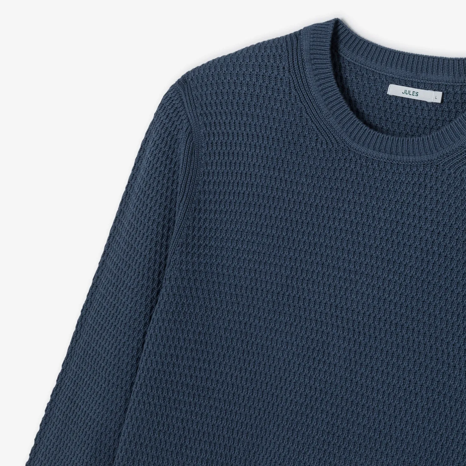 Trui met ronde hals en reliëfsteken