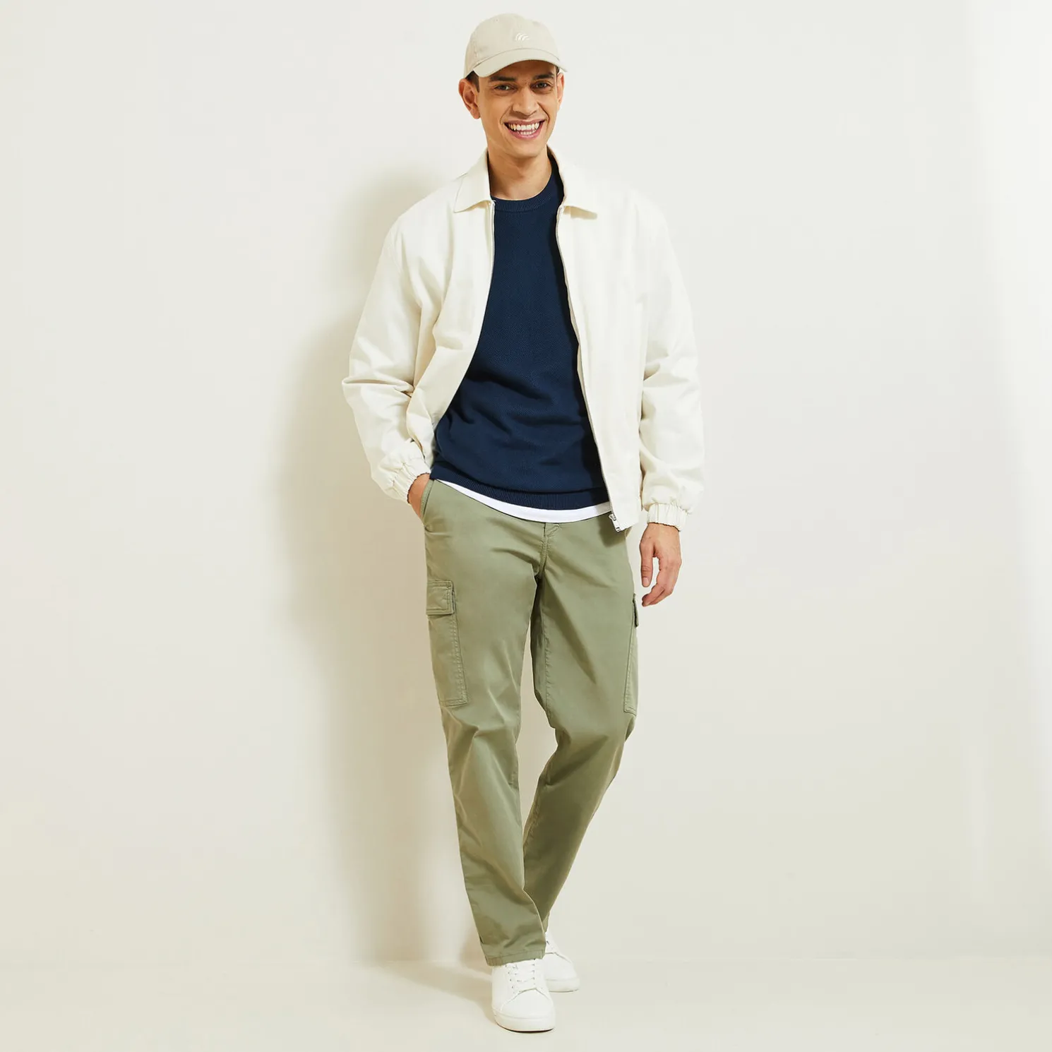 Trui ronde hals, micro honingraat weefpatroon