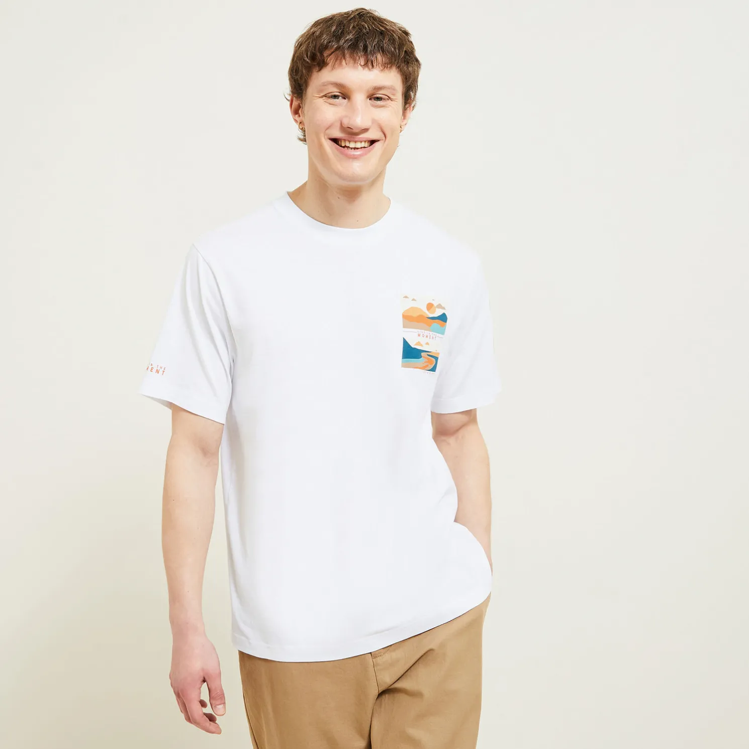 T-shirt aangebrachte landschap-print