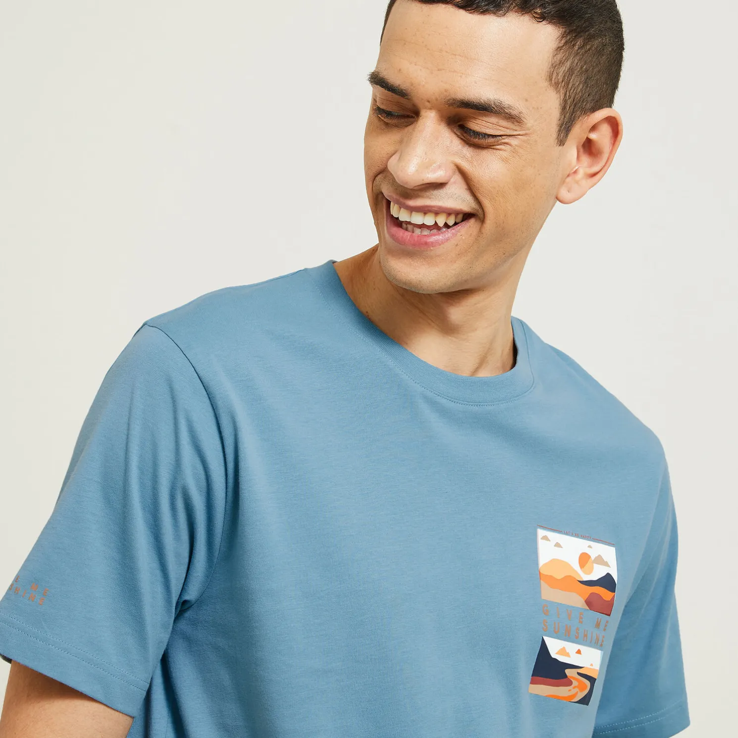 T-shirt aangebrachte landschap-print