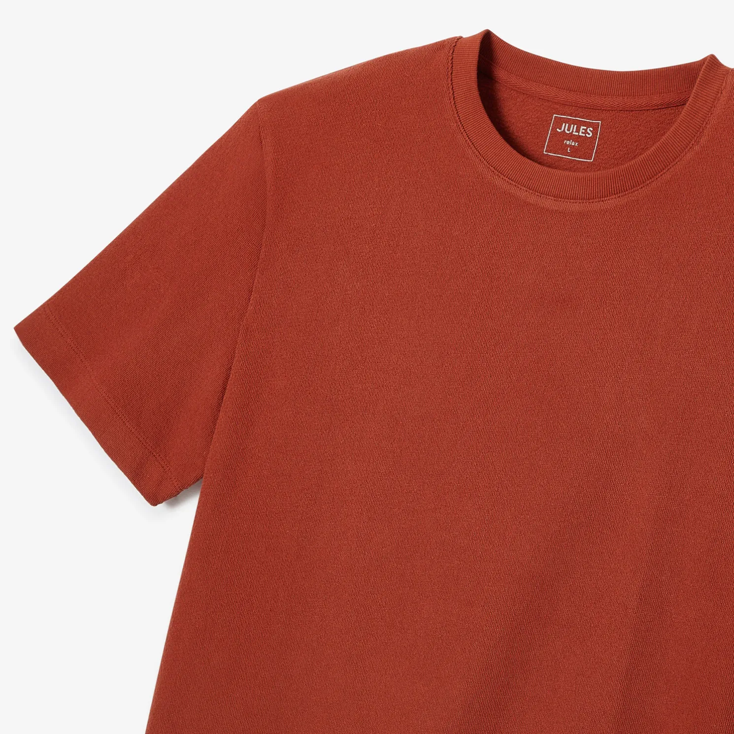 T-shirt in badstof met ronde hals