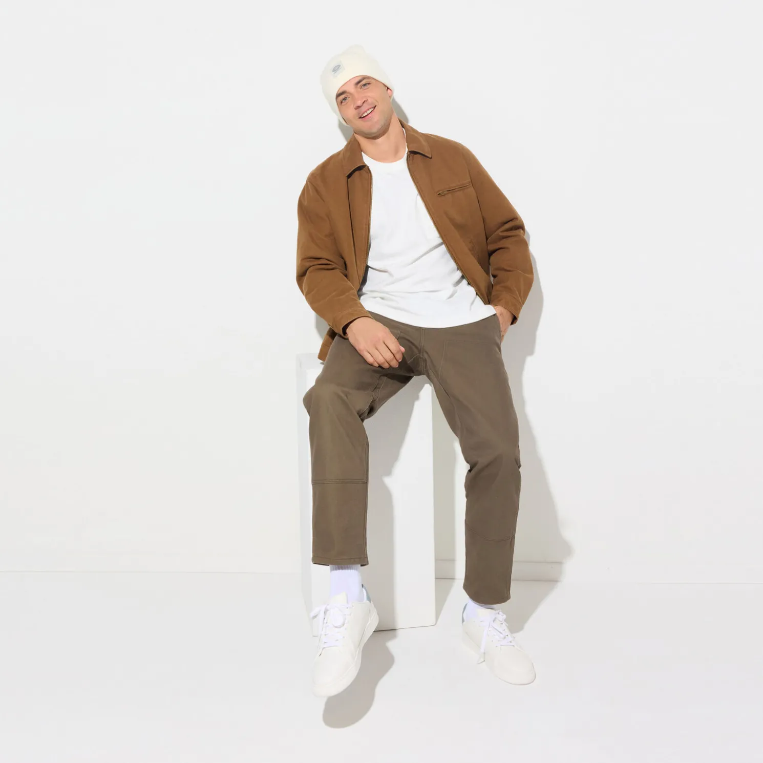 T-shirt in badstof met ronde hals