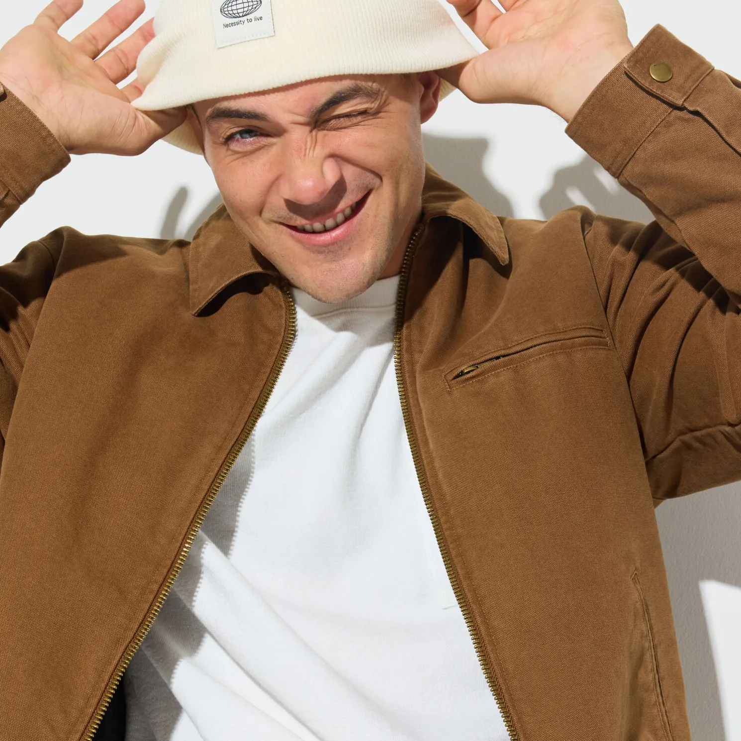 T-shirt in badstof met ronde hals