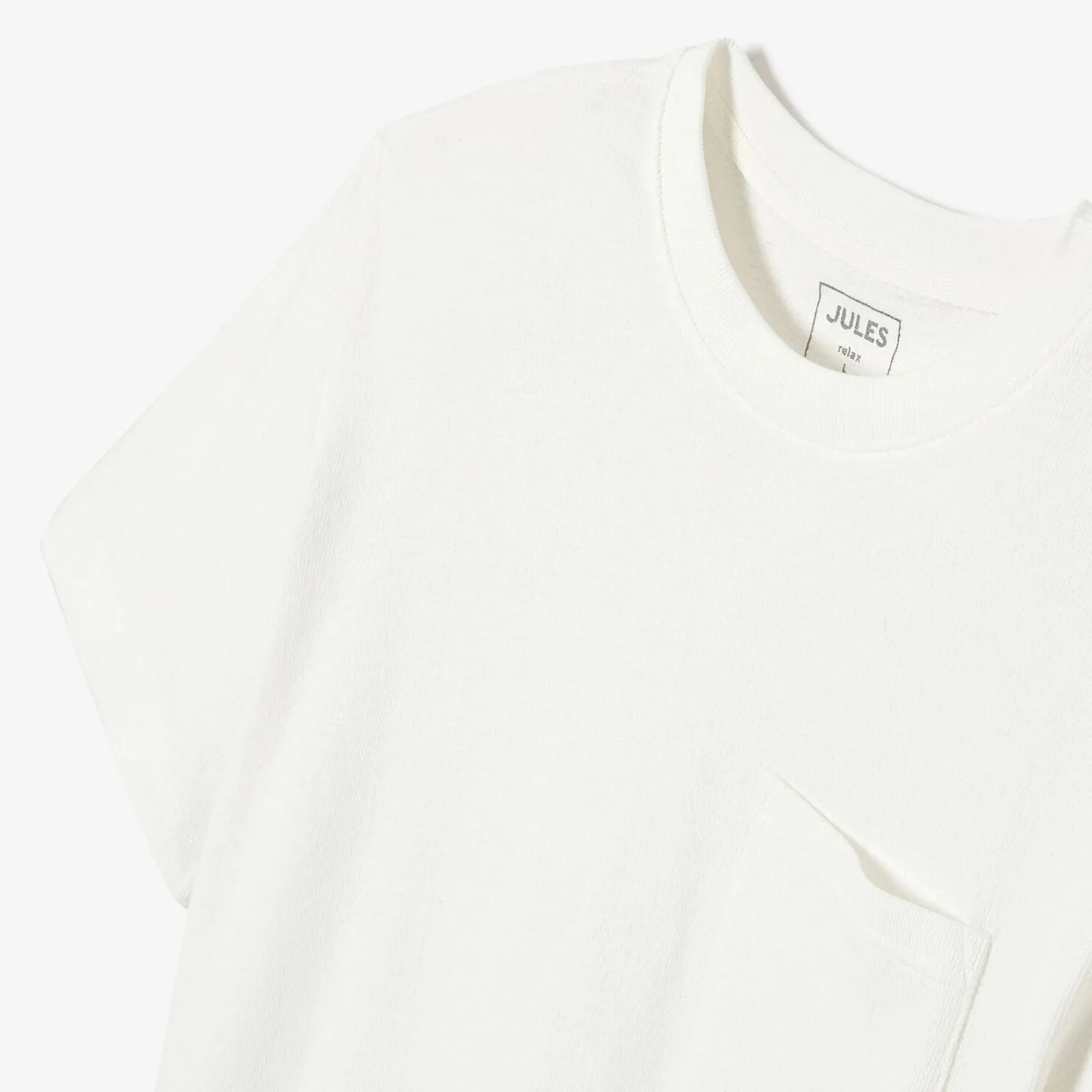 T-shirt in badstof met ronde hals