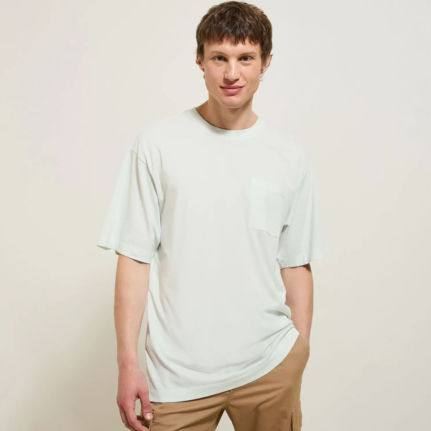 T-shirt in katoen met borstzakje