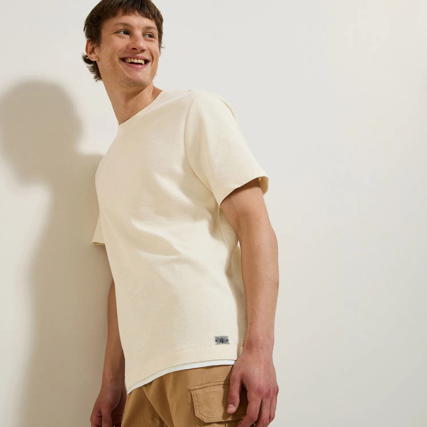 T-shirt in reliëfstof