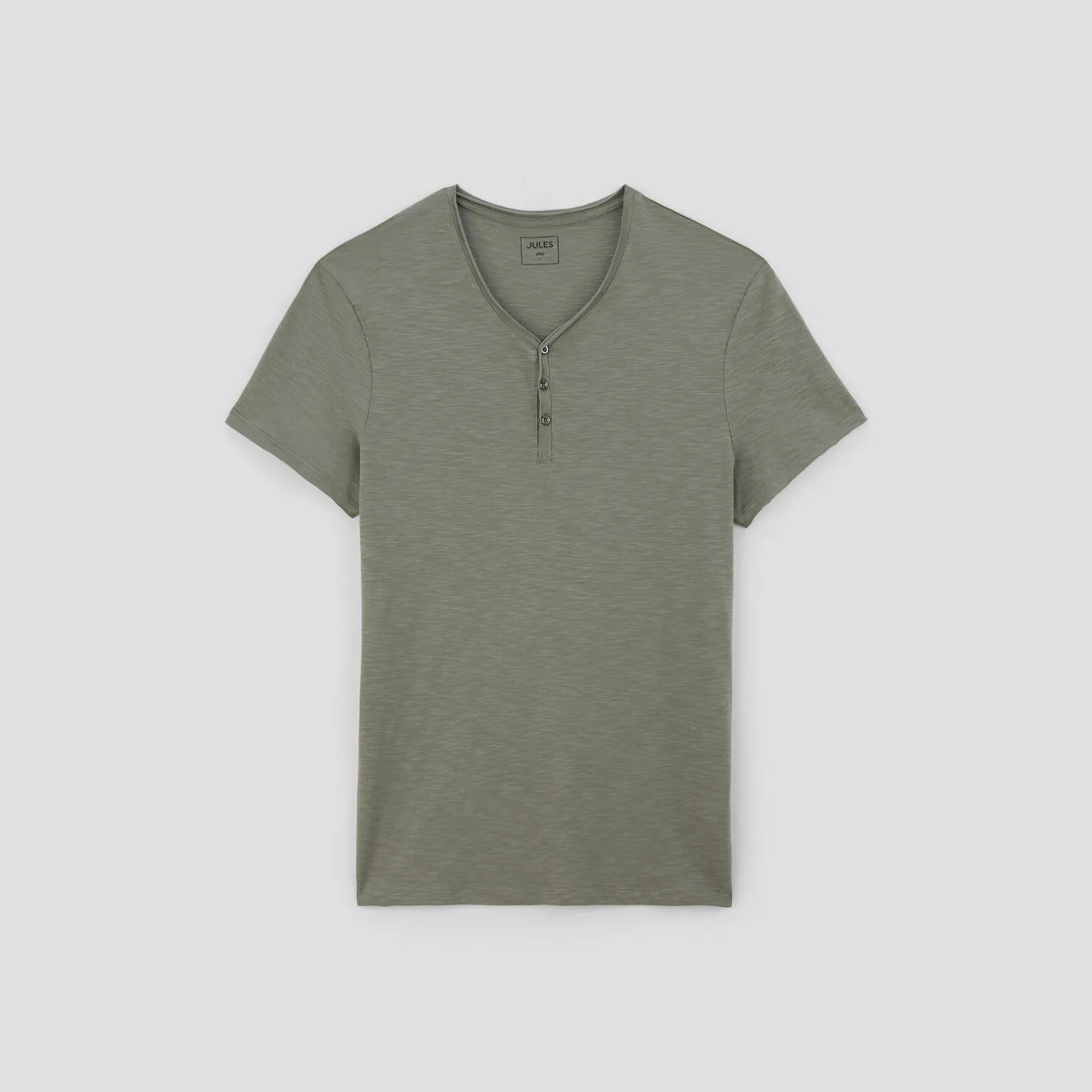 T-shirt met knooplijst in gevlamde stof