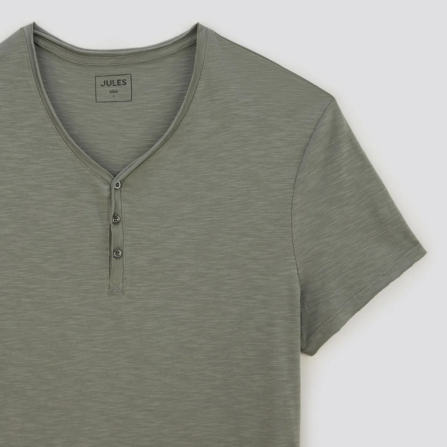 T-shirt met knooplijst in gevlamde stof