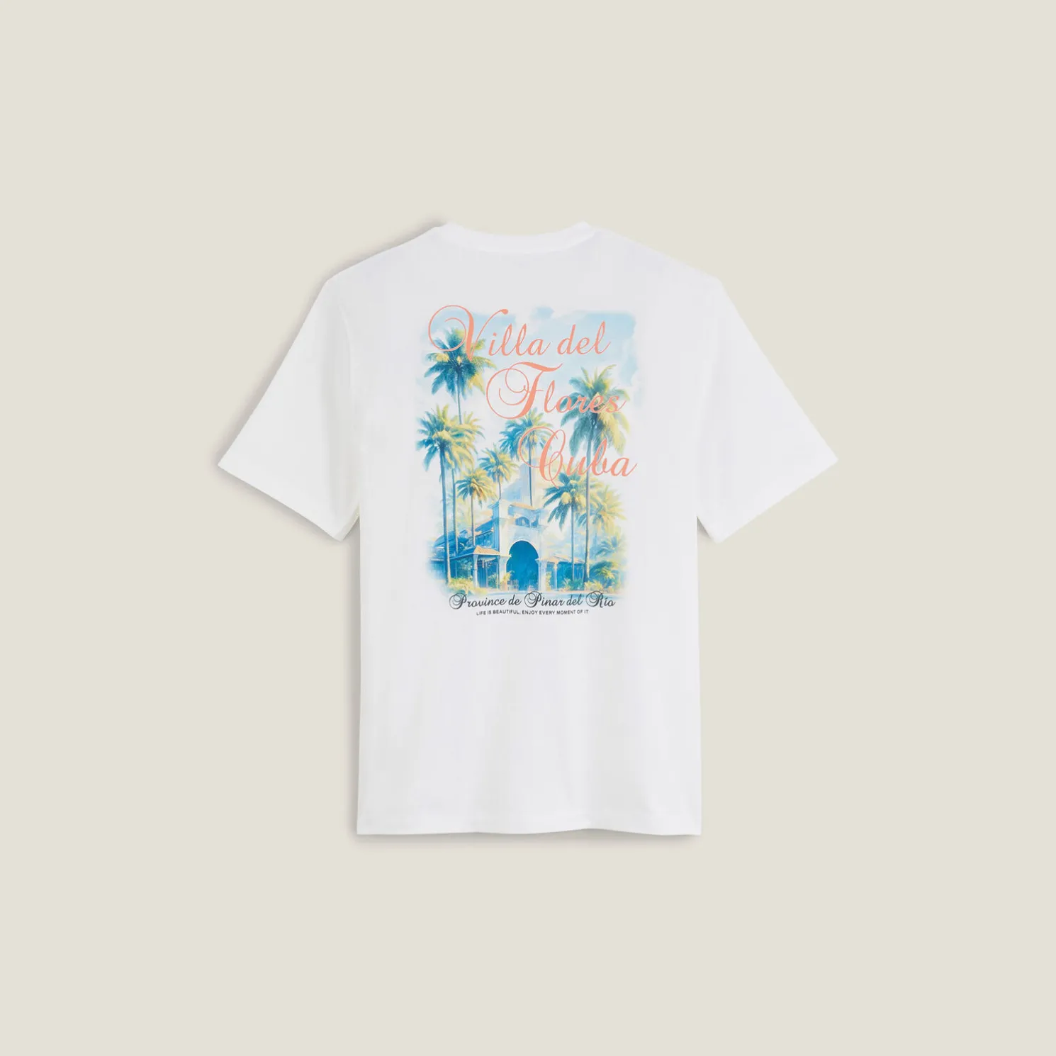 T-shirt met landschap-print op voor-en achterkant