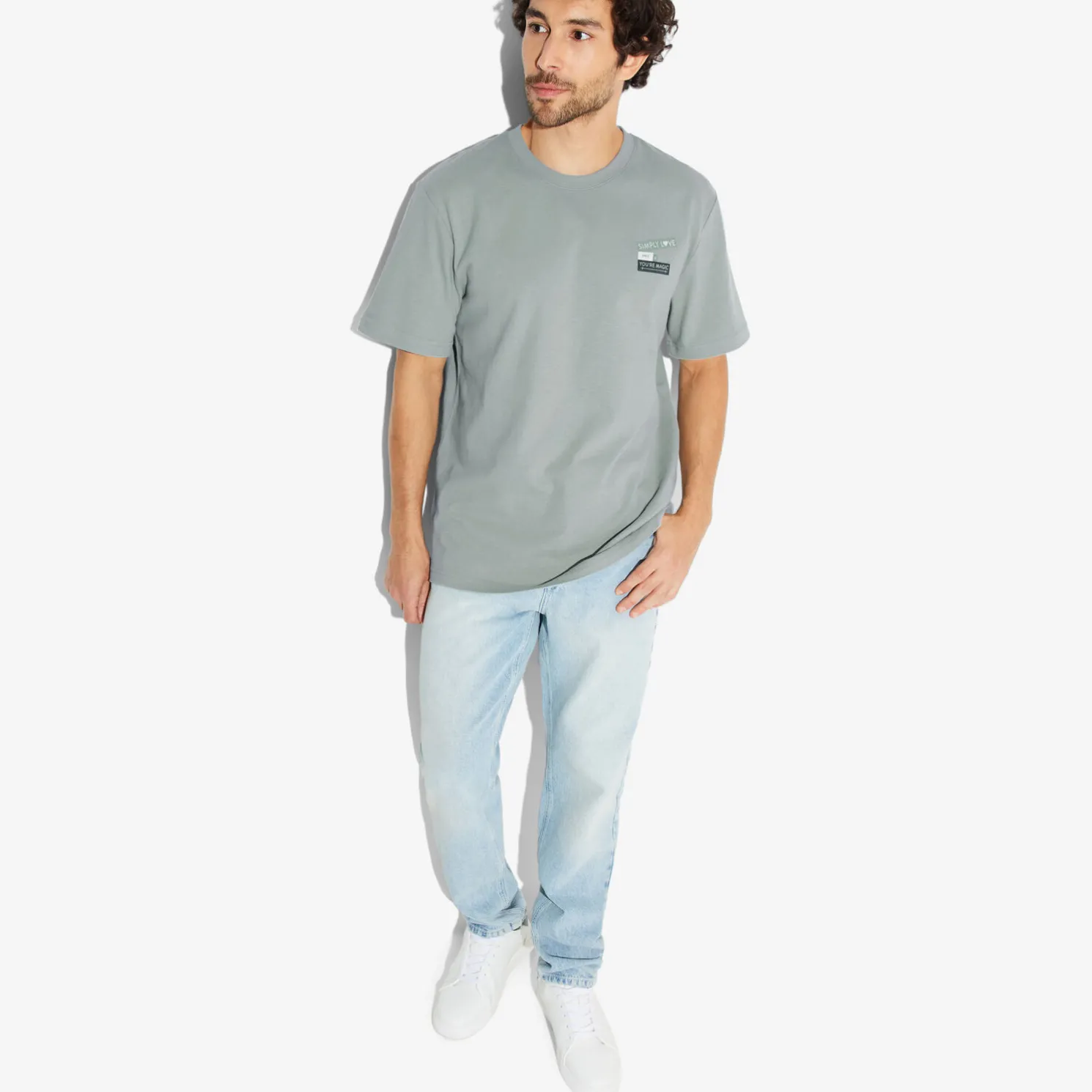 T-shirt met ronde hals in katoen