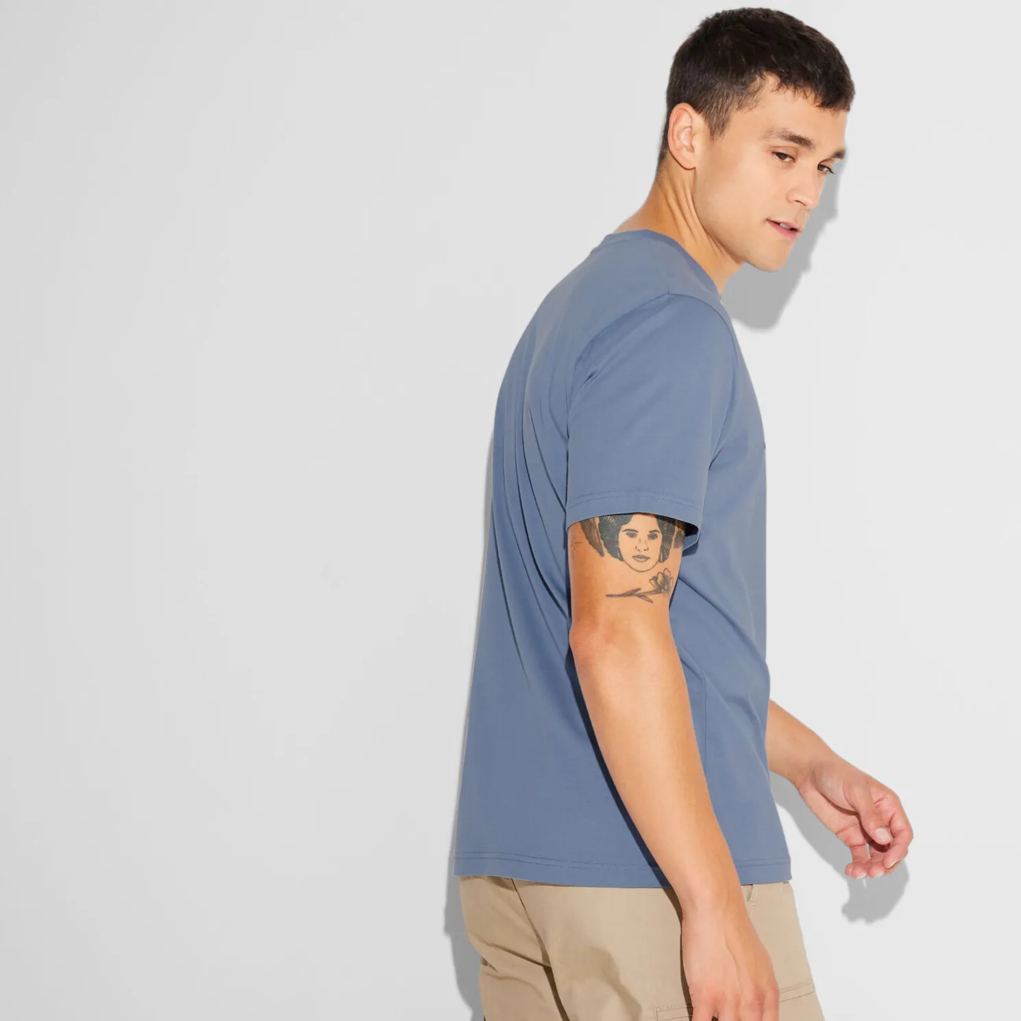 T-shirt met ronde hals en willekeurige print