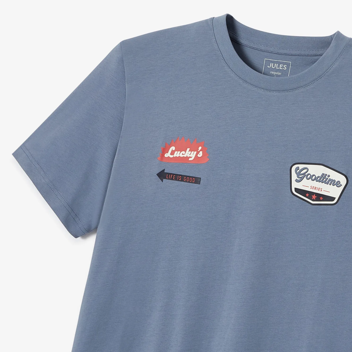 T-shirt met ronde hals en willekeurige print