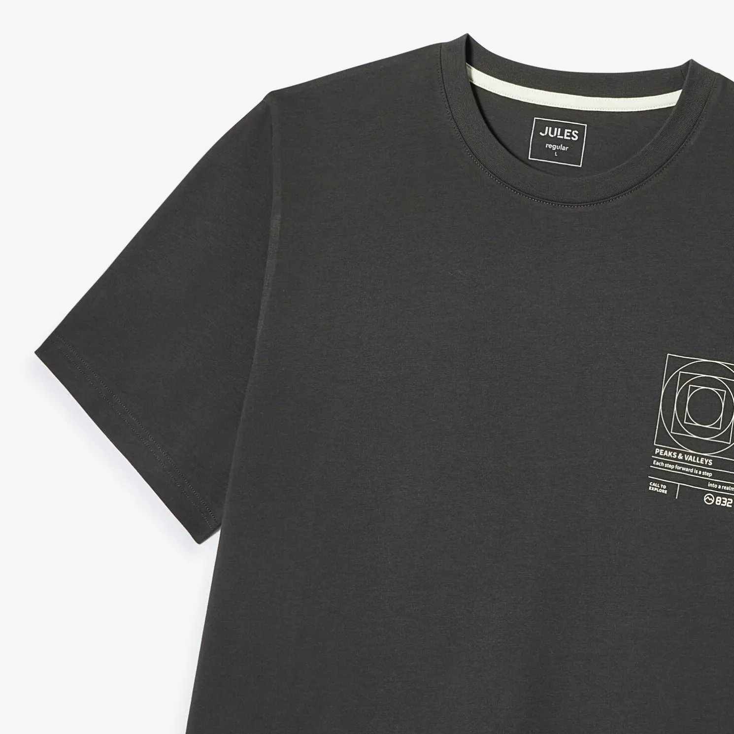 T-shirt met ronde hals en willekeurige print