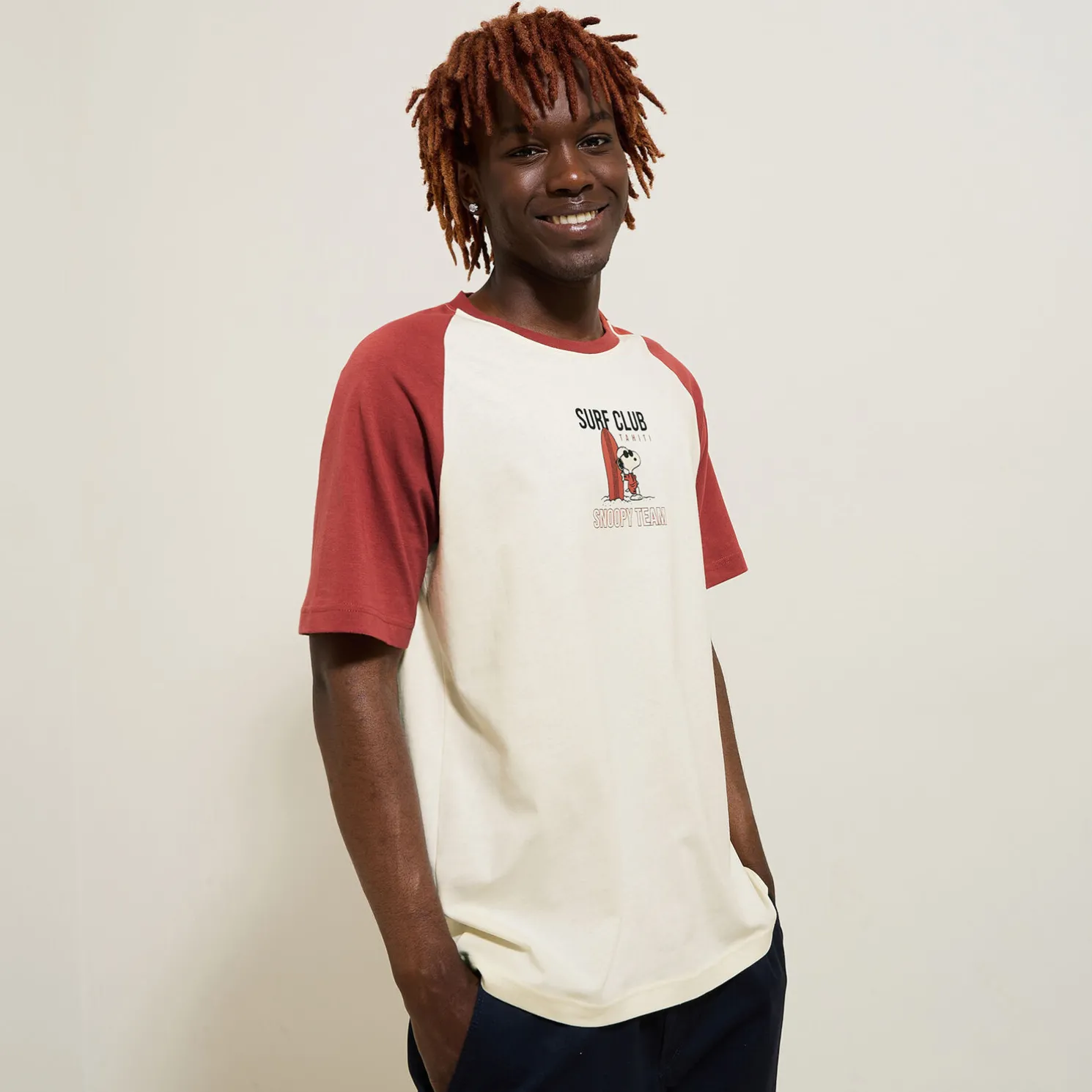 T-shirt met Surf Club-print, Peanuts-licentie