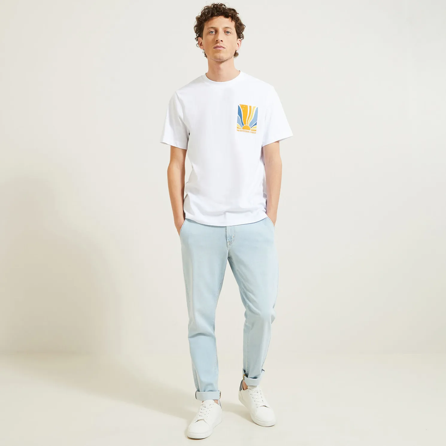 T-shirt van Jules, mediterrane strandprint