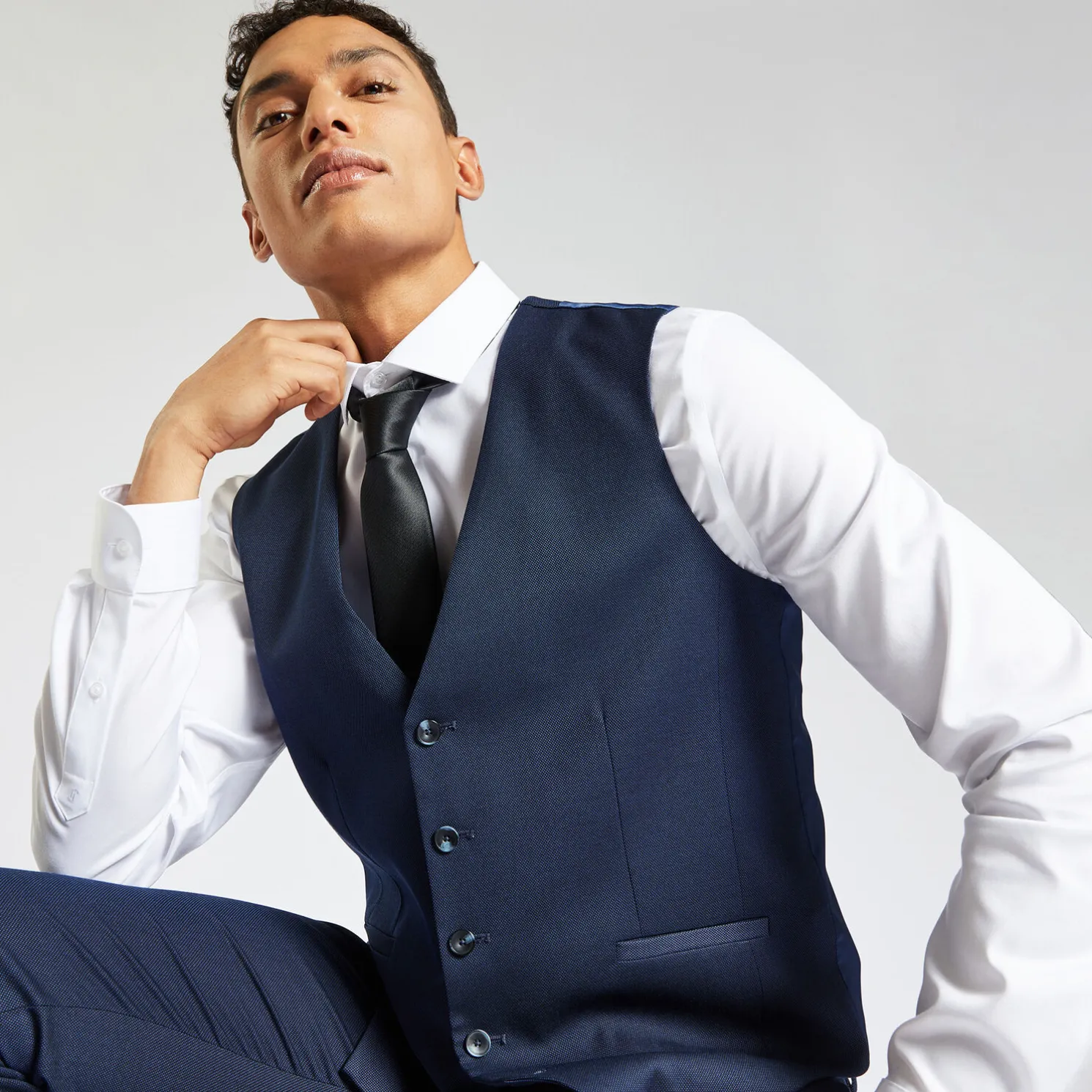 Tweekleurig slim kostuumgilet