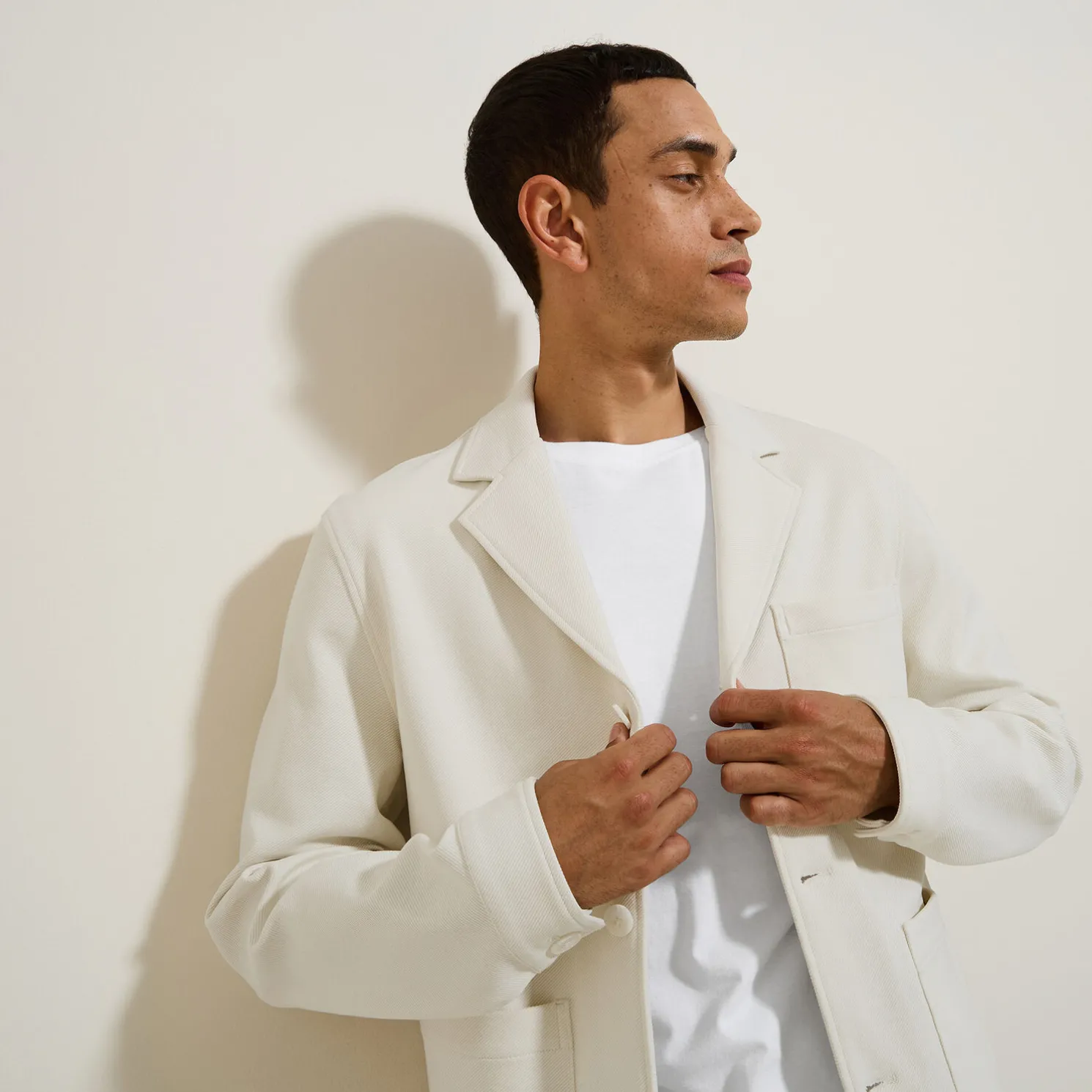 Vest in tricot met boxy snit voor het tussenseizoe