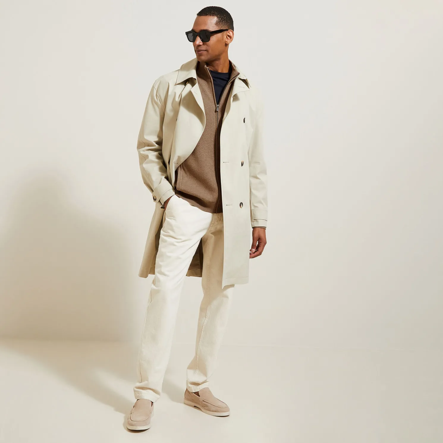 Vest met ristsluiting en opstaande kraag