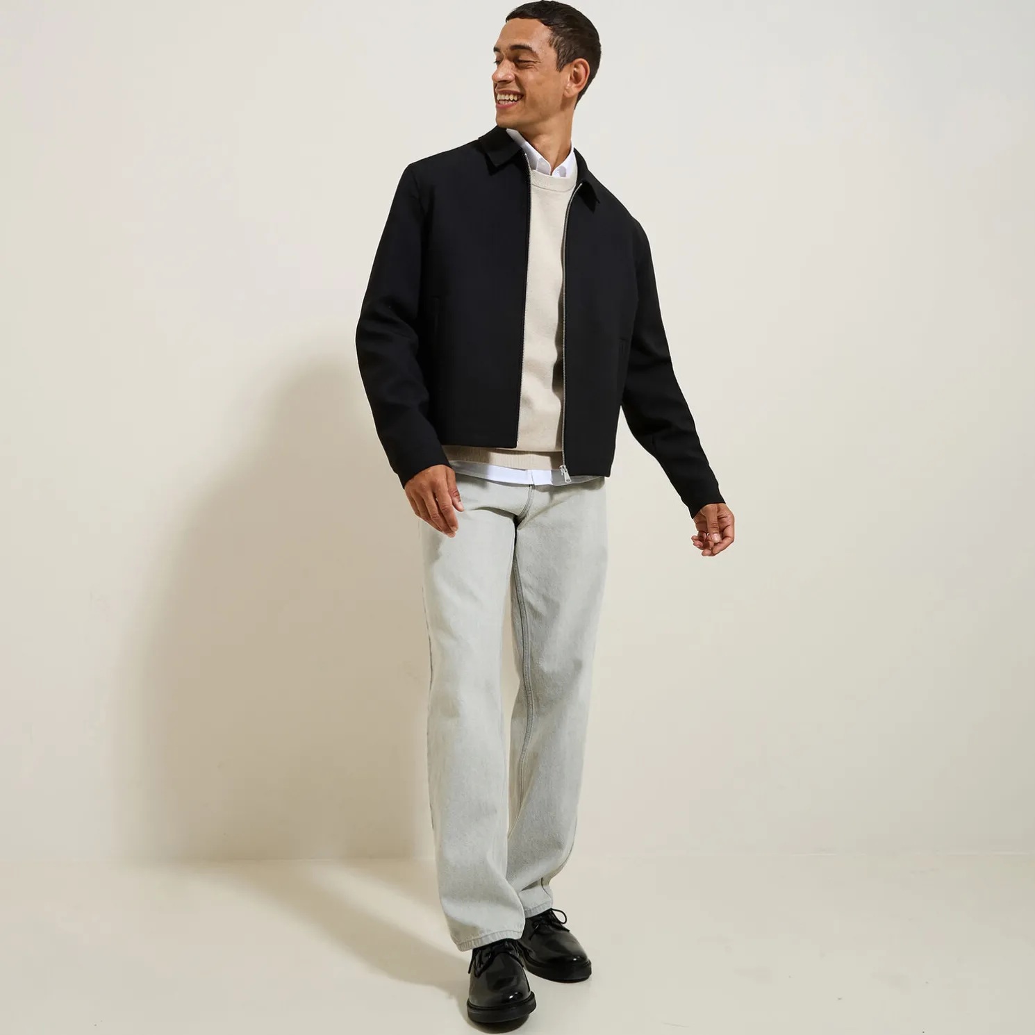 Vest met rits en hemdskraag voor het tussenseizoen