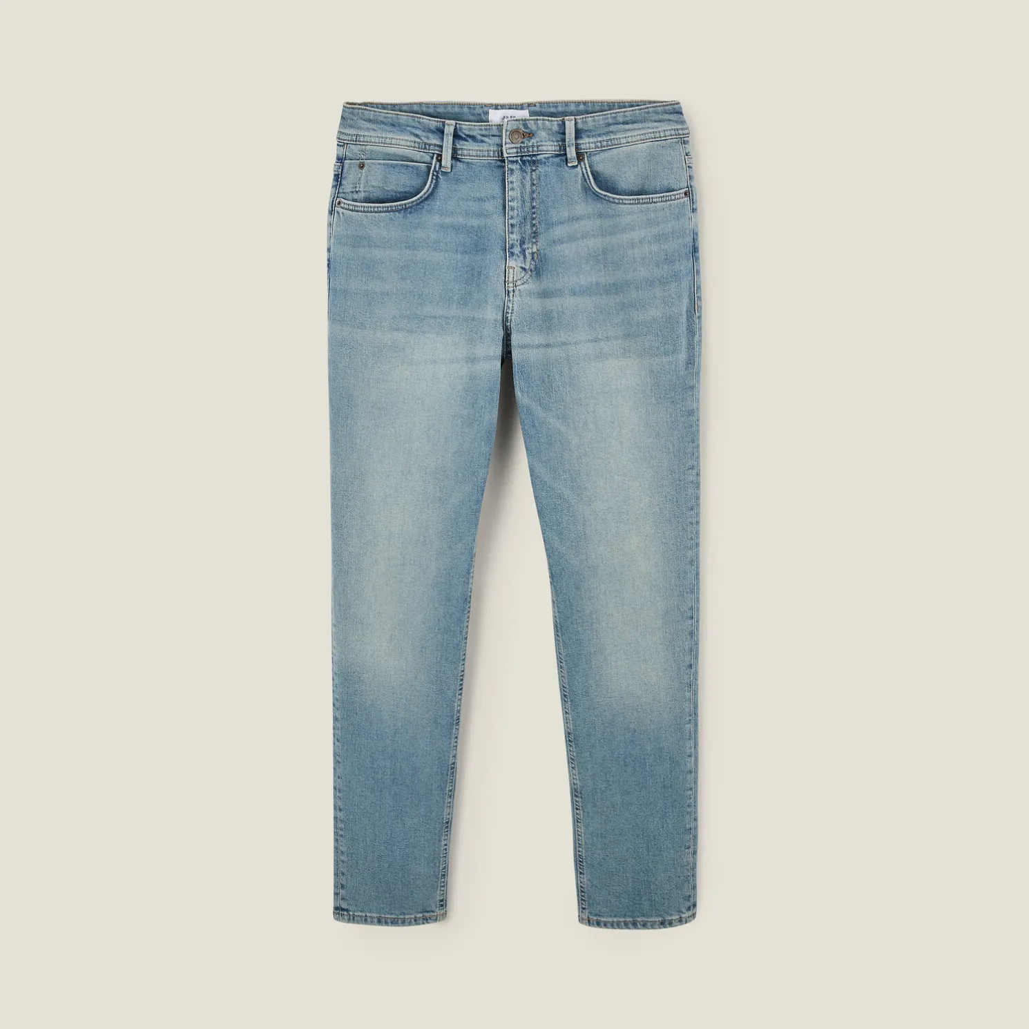 Washed tapered jeans