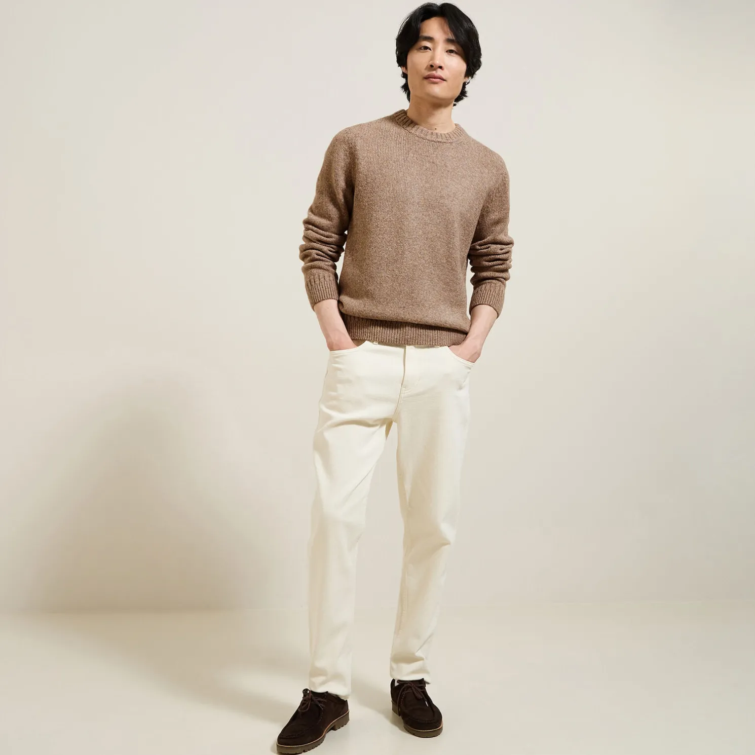 Zachte trui met ronde hals