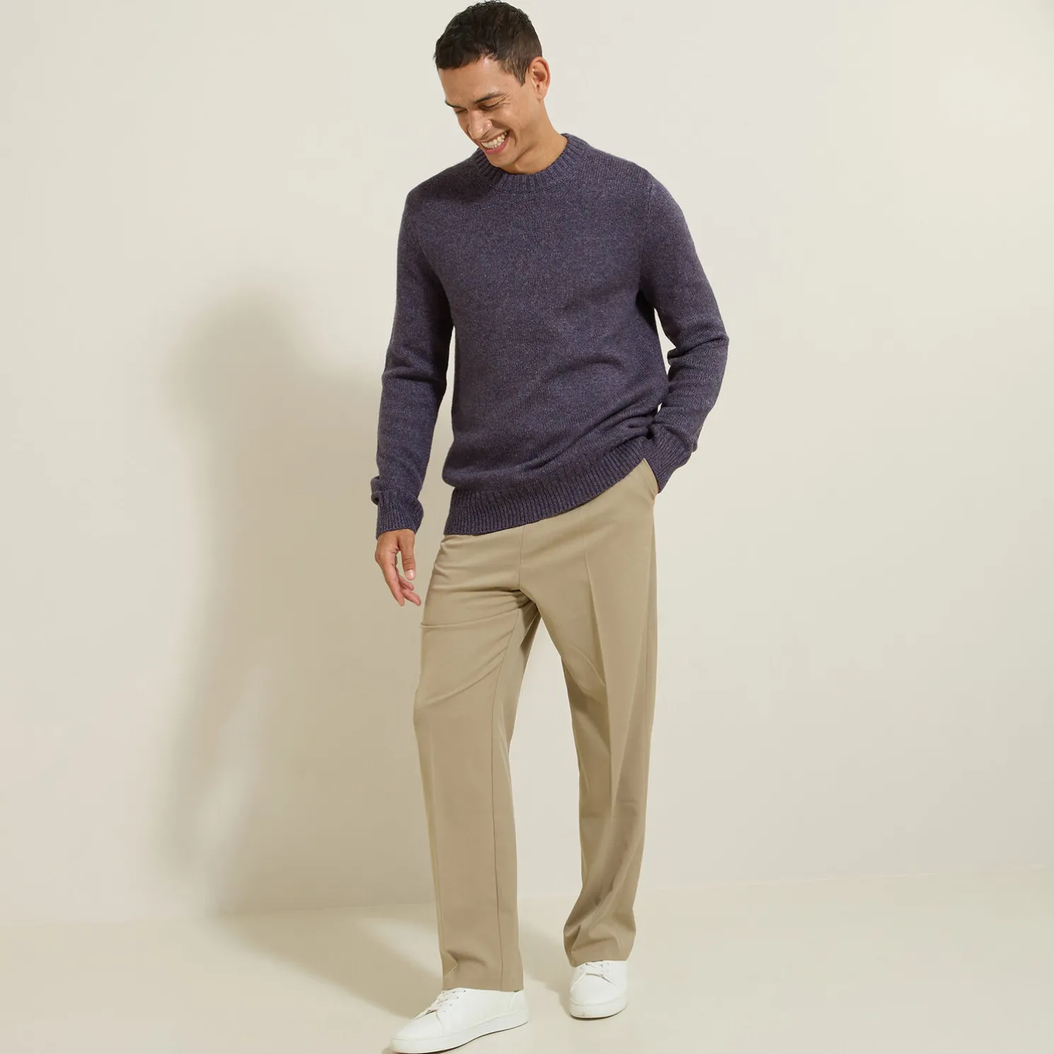 Zachte trui met ronde hals