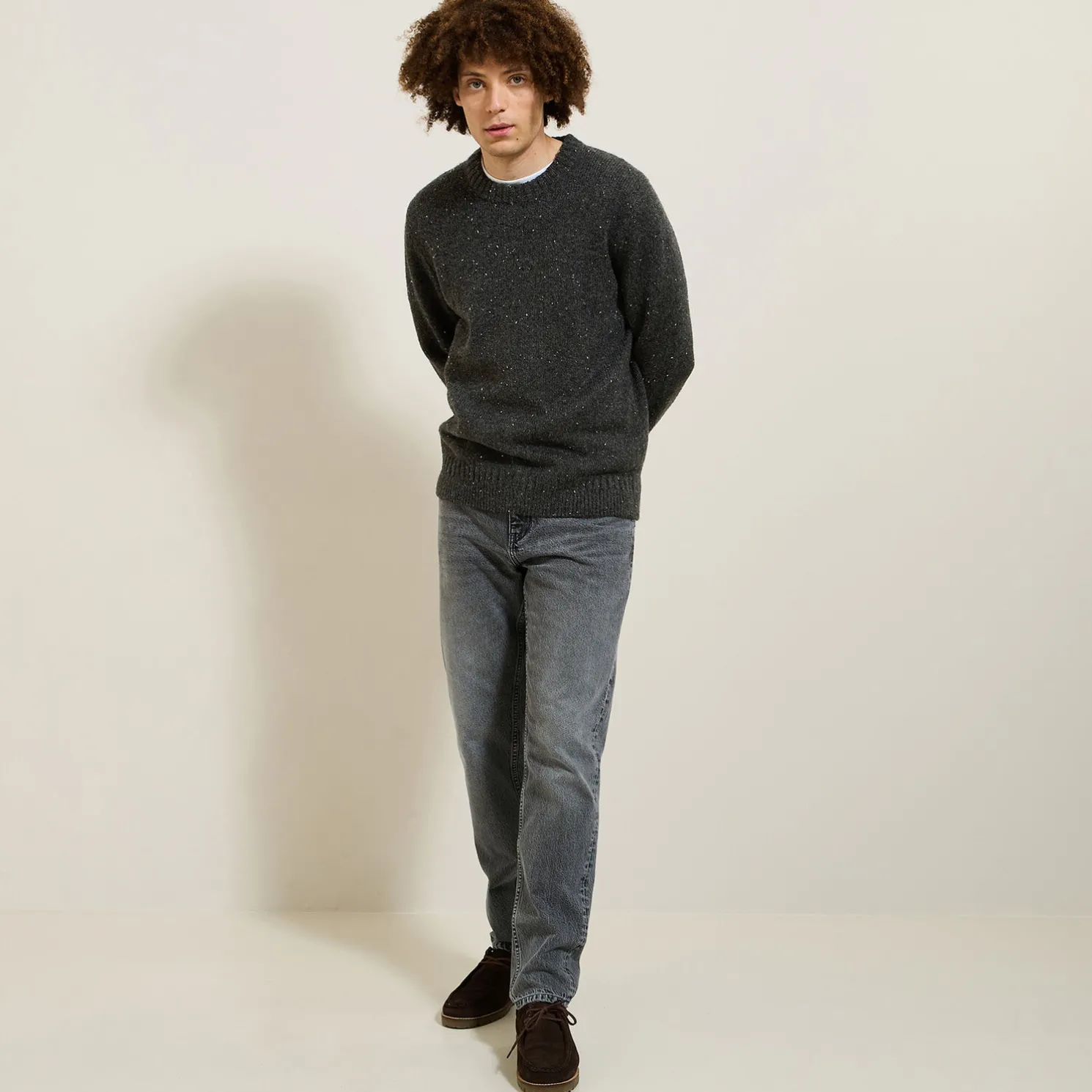 Zachte trui met ronde hals